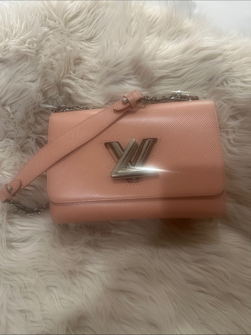 Louis Vuitton Peach/Pink Twist Shoulder Bag with Silver Hardware